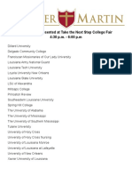 List of Colleges Attending Take The Next Step Fair 1