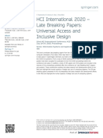 HCI International 2020 - Late Breaking Papers: Universal Access and Inclusive Design