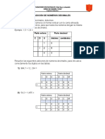 Guía Adición de Números Decimales