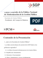 Lineas Generales de La Politica Nacional de Modernizacion de La Gestion Publica