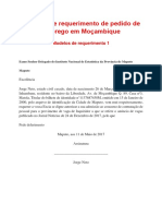 Modelos de Requerimento de Pedido de Emprego em Moçambique