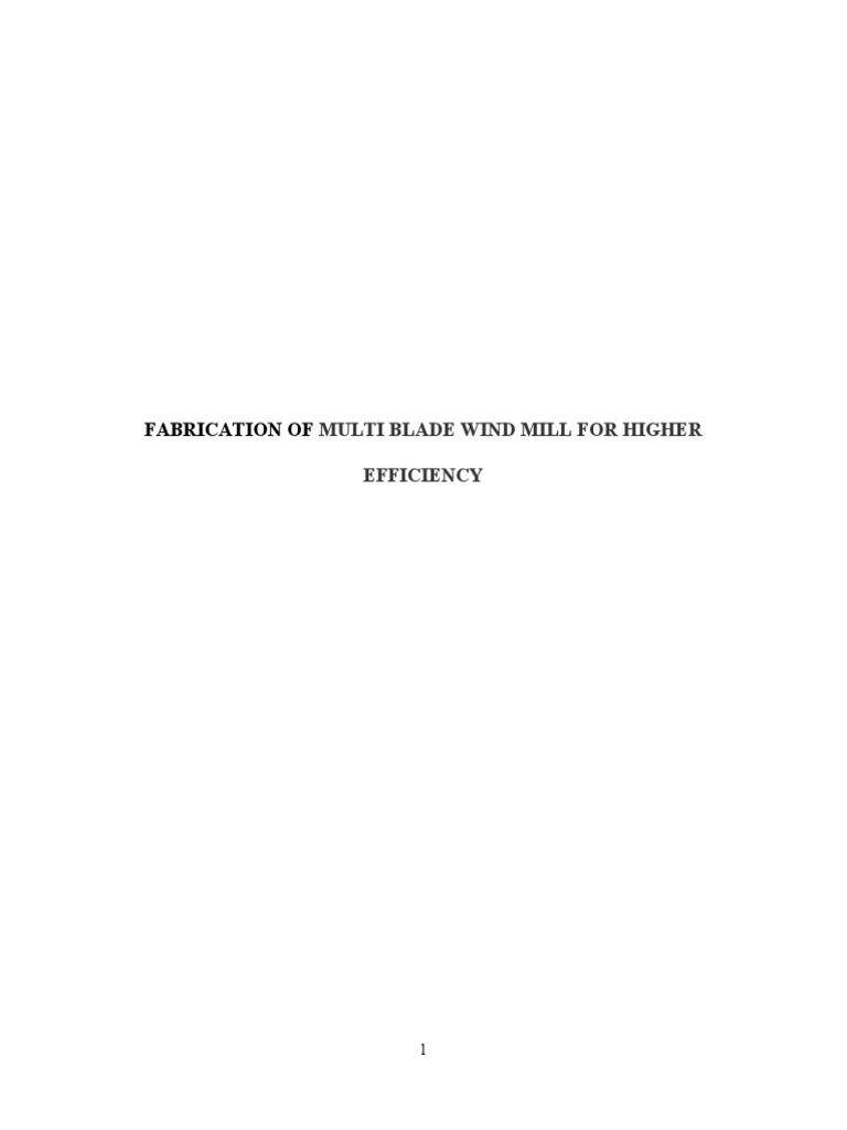 Multi Blade Wind Mill Fabrication Guide | PDF | Wind Power ...