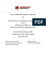 Final Research Project Report On: Master of Business Administration