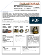 Design of Automatic Paper Punching Machine: Department of Mechanical Engineering Gr18A3116-Mini Project With Seminar