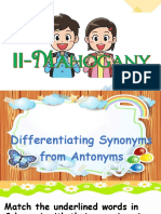 Synonyms and Antonyms: Differentiating Meanings