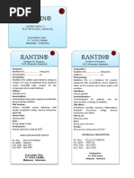 Ranitidine Injeksi: Indikasi dan Dosis | PDF