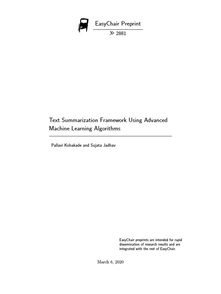 Text Summarization with Machine Learning | PDF | Cognition | Cognitive ...