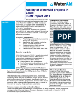 Sustainability of WaterAid Projects in Timor Leste Annual GMF Report 2011