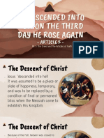 He Descended Into Hell On The Third Day He Rose Again: - Article 5