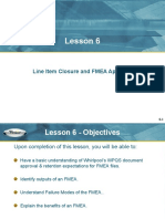 Lesson 6: Line Item Closure and FMEA Approval