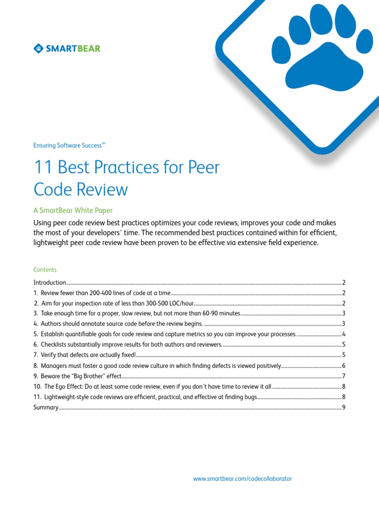 11 best practices for peer code review pdf business