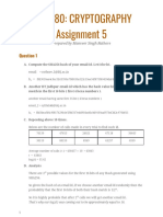 Csl7480: Cryptography Assignment 5: Prepared by Manveer Singh Rathore