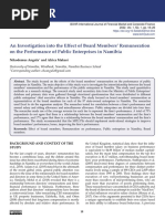 An Investigation Into The Effect of Board Members' Remuneration On The Performance of Public Enterprises in Namibia