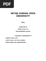 Netaji Subhas Open University: Semester Iv Paper Code: 4.2 Programming in Java