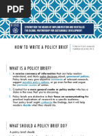 How To Write A Policy Brief: Foreign Policy Analysis Gabriela de La Paz, Ph. D