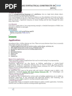 Unit I-Basic Syntactical Constructs in Java