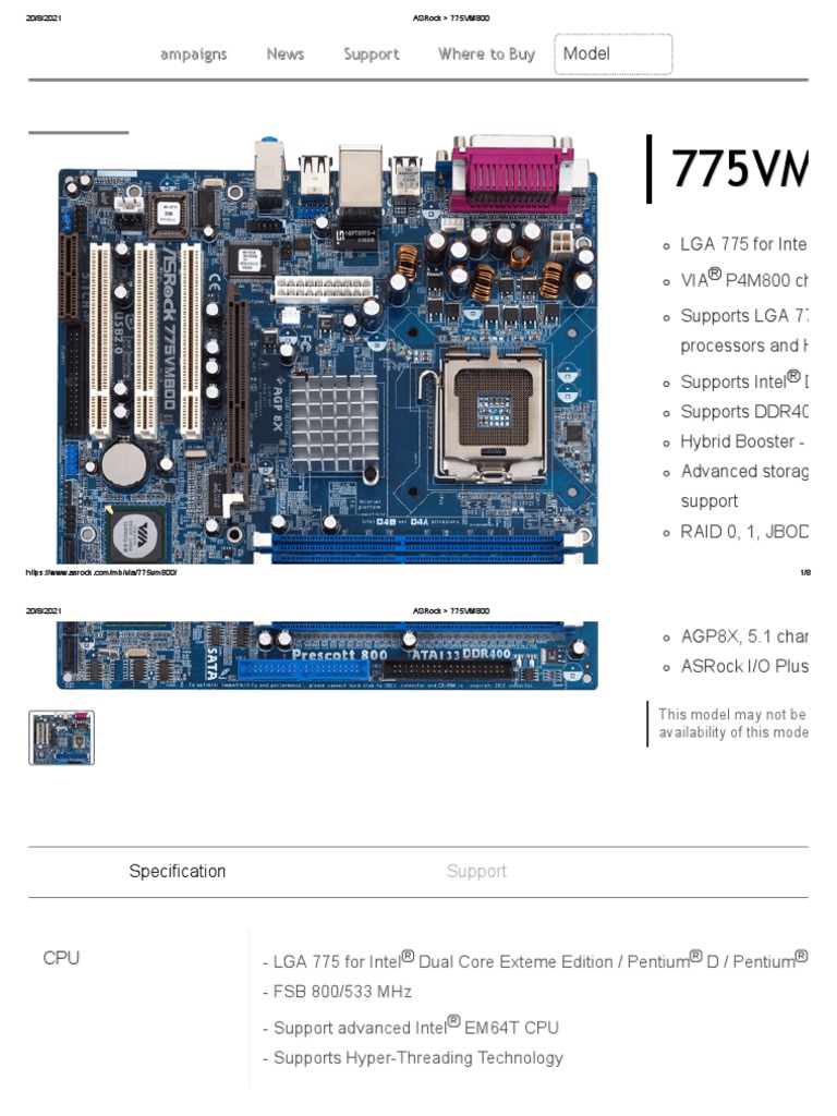ASRock - 775VM800 | PDF | Personal Computing | Ibm Pc Compatibles