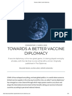 Towards A Better Vaccine Diplomacy