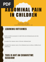 Abdominal Pain in Children: DR Amanda O'Keeffe Paediatrics St6 Uhcw