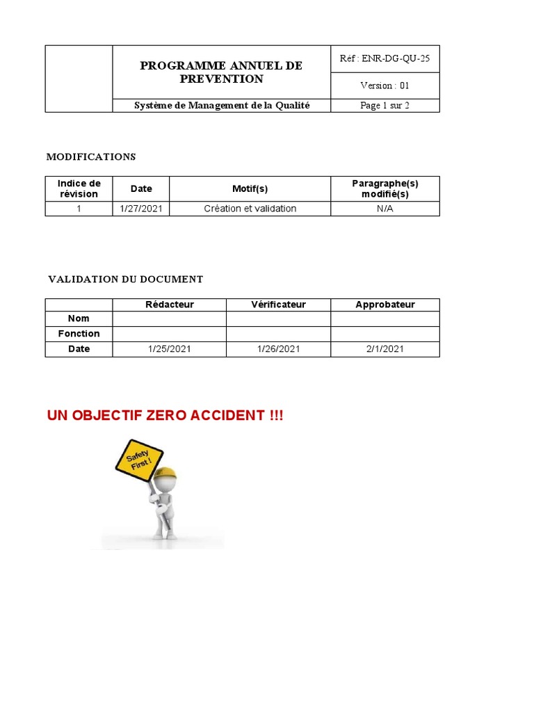 Programme Annuel de Prévention SST 2022 | PDF | Risque