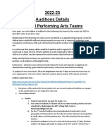 School Team Auditions - Performing Arts 2022-23