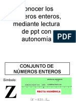 Recta Numérica y Los Números Enteros