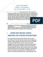 Abstract:: How Did Mcks Food Helped in Covid Situation