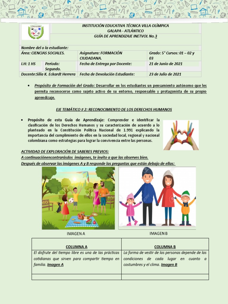 Guía de Aprendizaje sobre Derechos Humanos | PDF | Derechos humanos ...