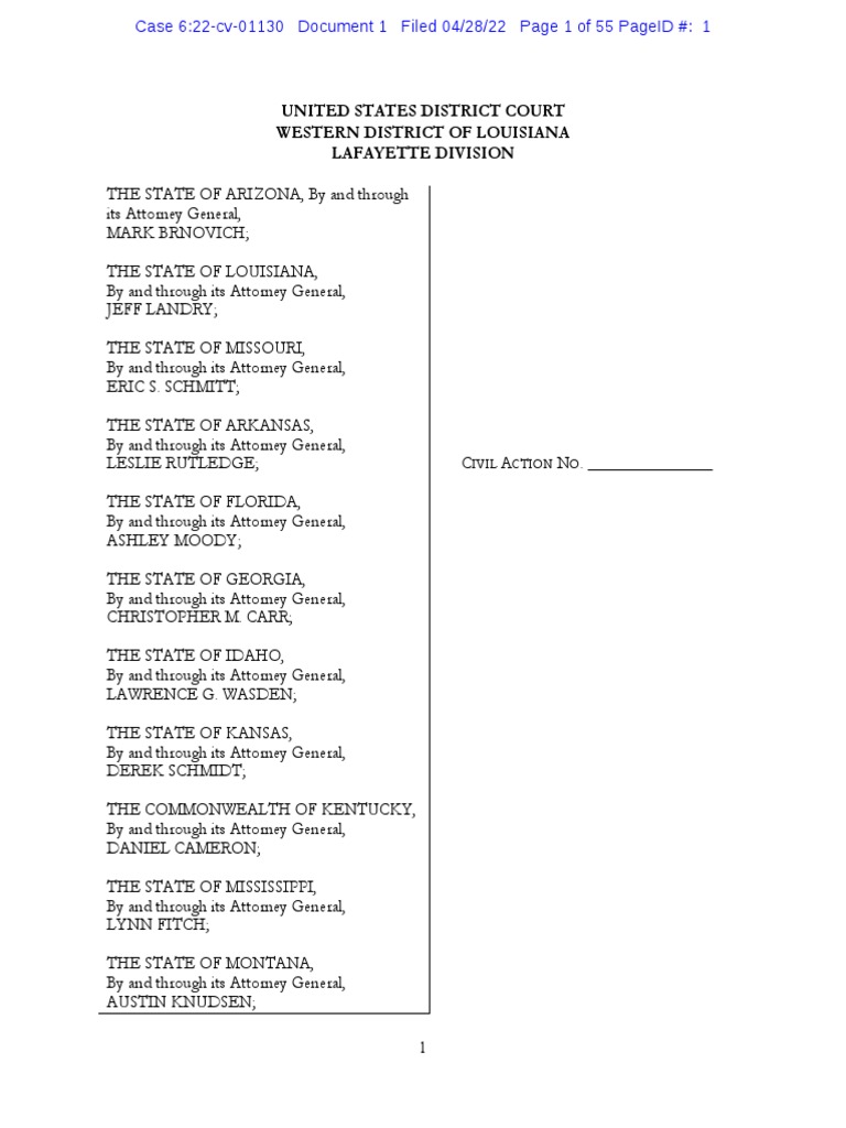 4.28 Arizona V Garland Filed Complaint PDF Illegal Immigration