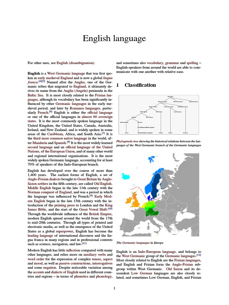 History and Evolution of English | PDF | English Language | Syllable