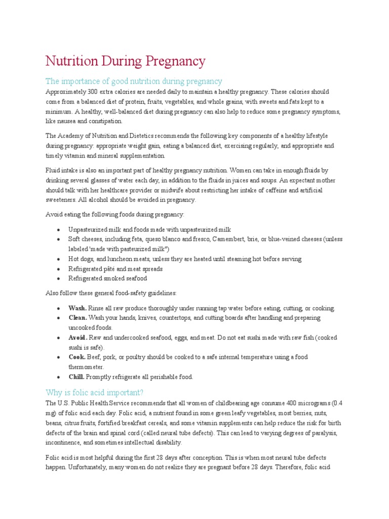 Nutrition During Pregnancy PDF Vitamin D Pregnancy