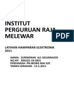 Institut Perguruan Raja Melewar: Latihan Hamparan Elektronik 2011