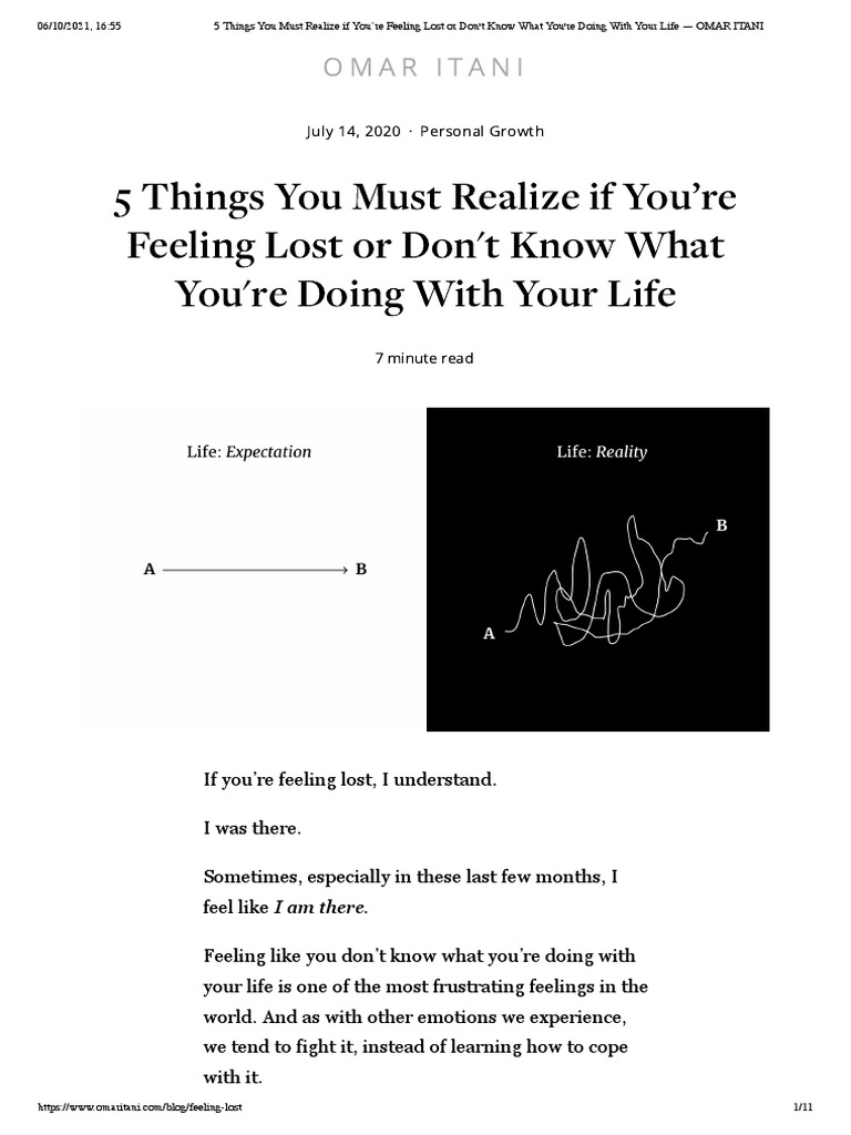 5 Things You Must Realize If You'Re Feeling Lost or Don't Know What You