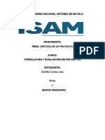 Estelita Condor Jara - Formulación y Evaluación de Proyecto - Gestión de Proyecto