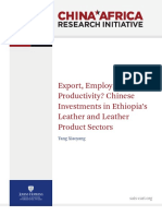Export, Employment, or Productivity? Chinese Investments in Ethiopia's Leather and Leather Product Sectors