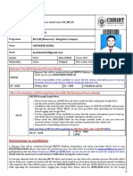 Selection Process Admit Card: ET - MP - PI: 211204038 BA LLB (Honours) - Bangalore Campus Yatharth Kohli