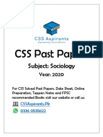 CSS Past Papers: Subject: Sociology