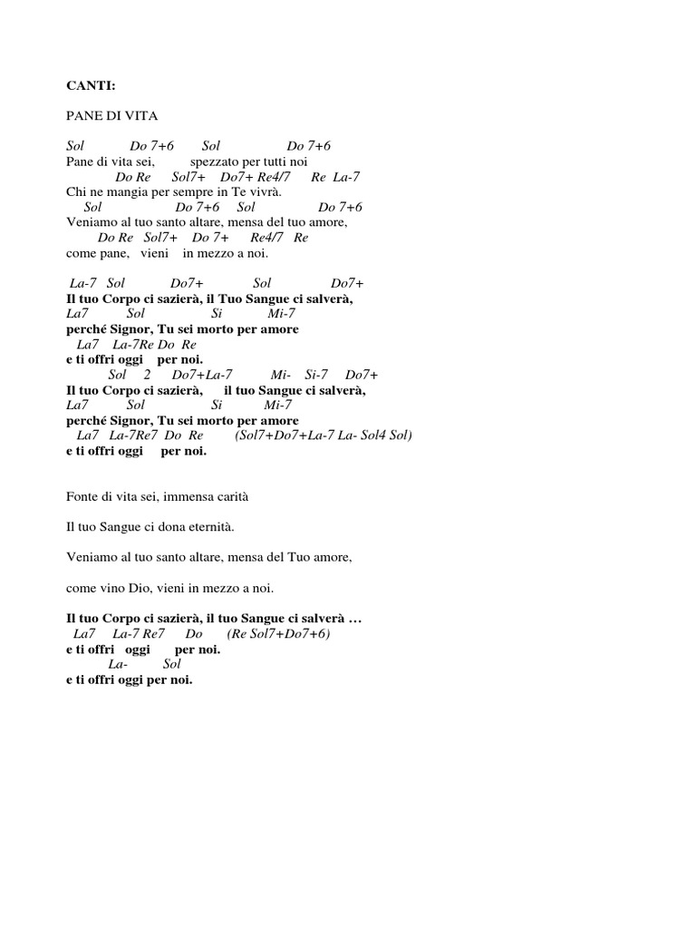 Pane Di Vita Sei Pdf