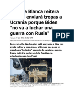 RT - EEUU Reitera No Enviará Tropas A Ucrania Porque Biden - No Va A Luchar Una Guerra Con Rusia