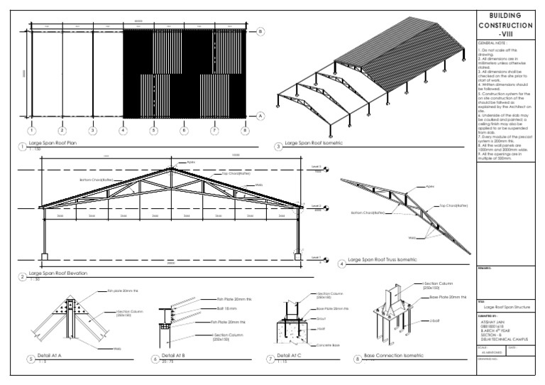 Large Span Roof Structure Design | PDF | Truss | Building Engineering