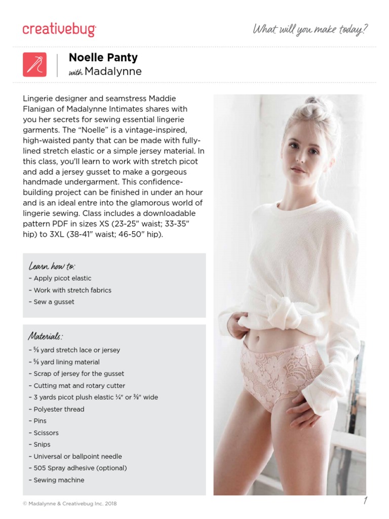 Sewing Ladies Underwear PDF Sewing Undergarment