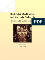 Buddhist Meditation and Its Forty Subjects