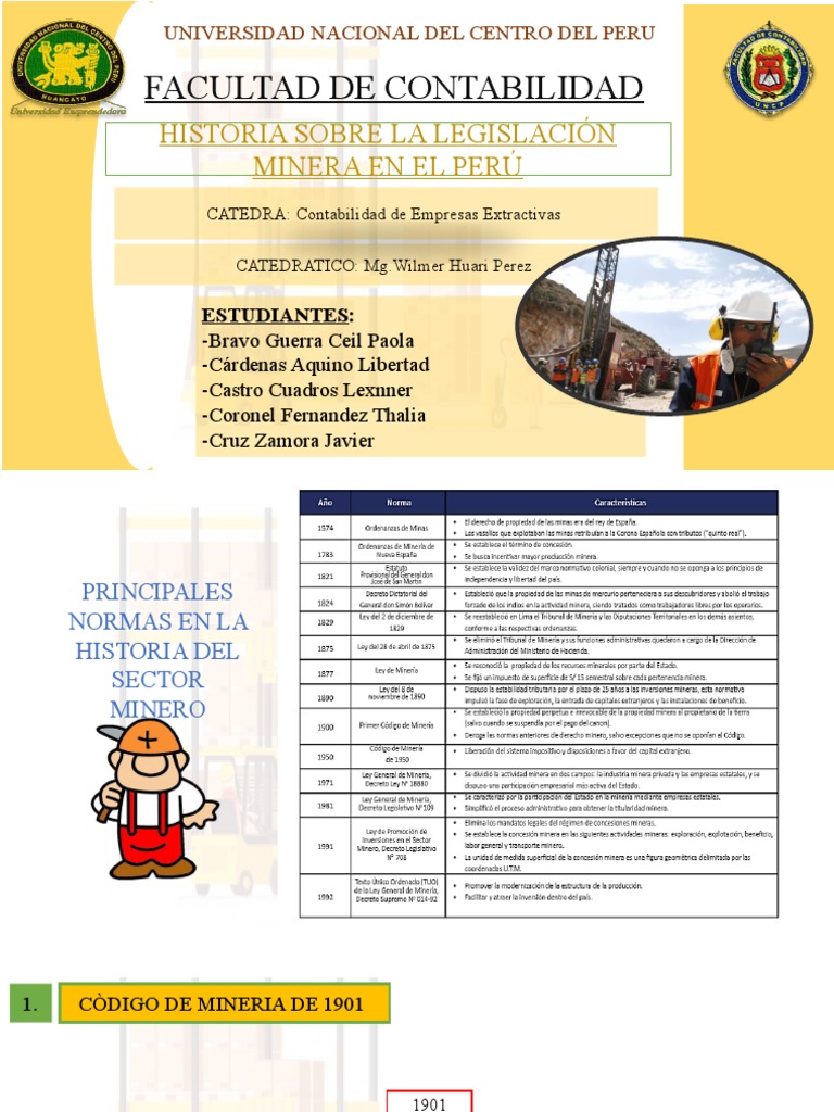 Historia de La Legislacion Minera Perú | Descargar gratis PDF | Minería ...