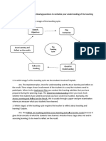 LA #1 Mod 2:: Answer The Following Questions To Verbalize Your Understanding of The Teaching Cycle