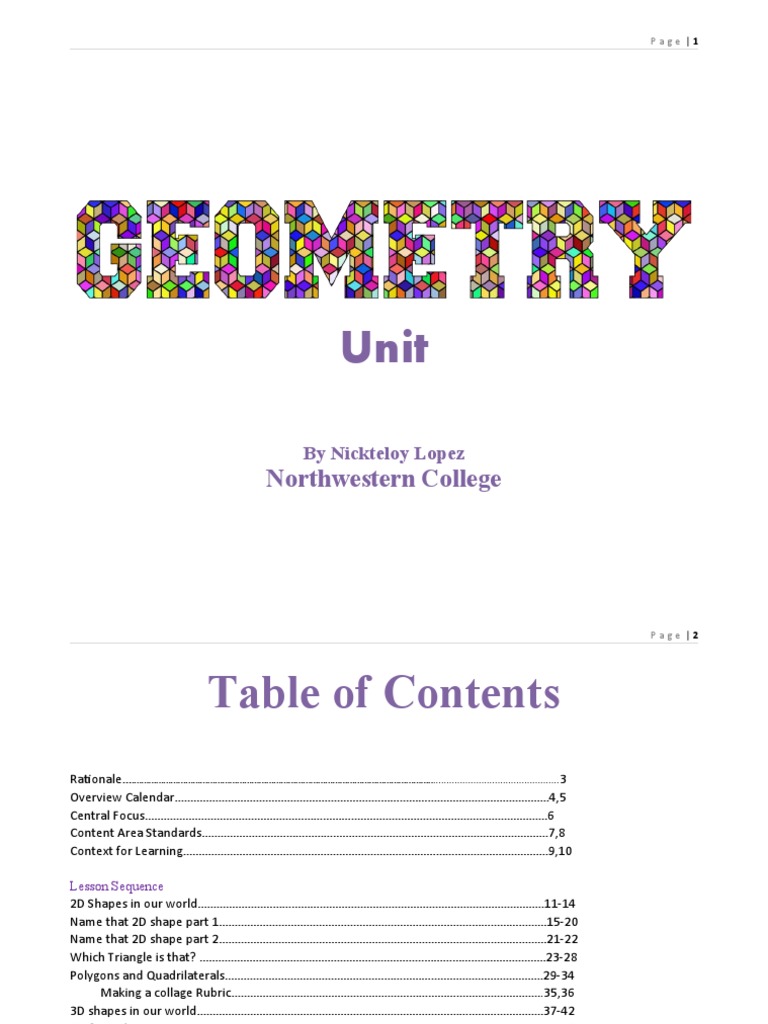 Quadrilaterals in Geometry Unit | PDF | Shape | Triangle