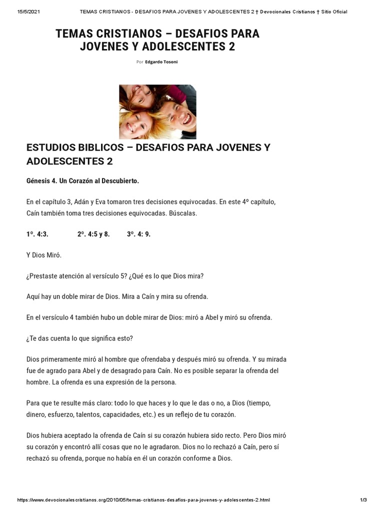 Temas Cristianos Desafios Para Jovenes Y Adolescentes 2 Devocionales
