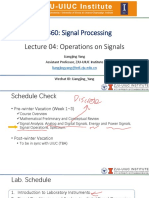 ME360: Signal Processing: Lecture 04: Operations On Signals