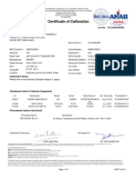 Certificate of Calibration: Customer