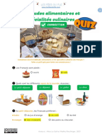 A2 Quiz-Correction Les Habitudes Alimentaires Des Français Les Fées Du Fle