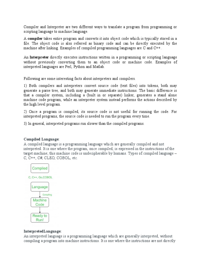 Compiler interpreter compiled and interpreted language pdf compiler